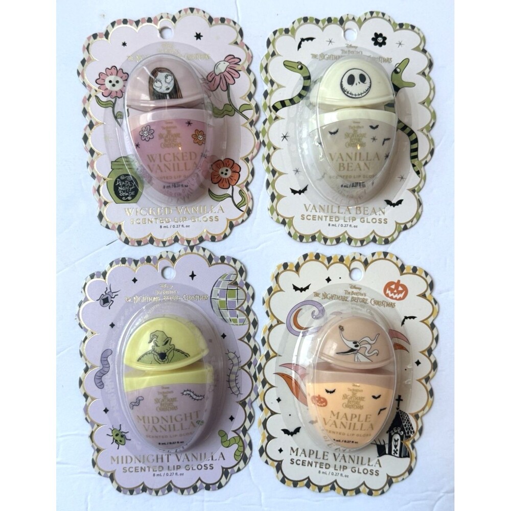 Disney Nightmare Before Christmas Scented Clear Shine Lip Gloss 0.27 oz 4 Scents